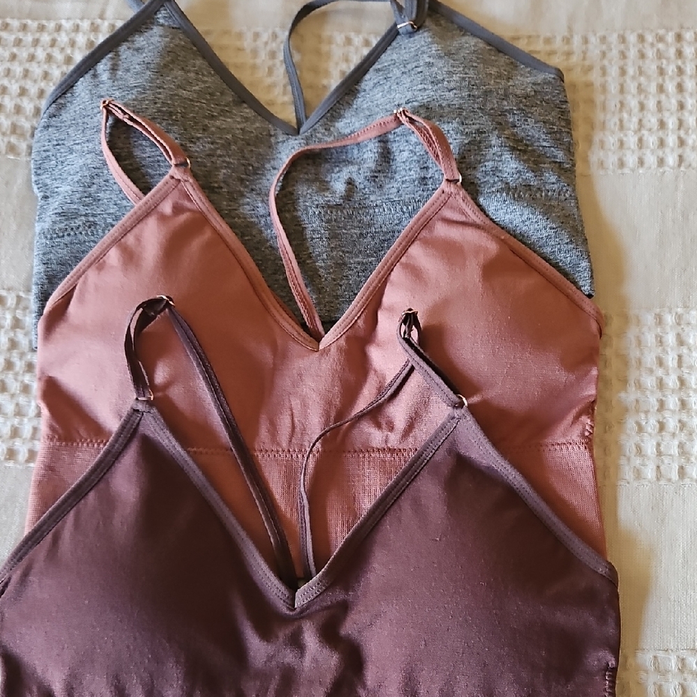Danskin Women's Bra Set - Gray, Pink, and Brown Racerback.